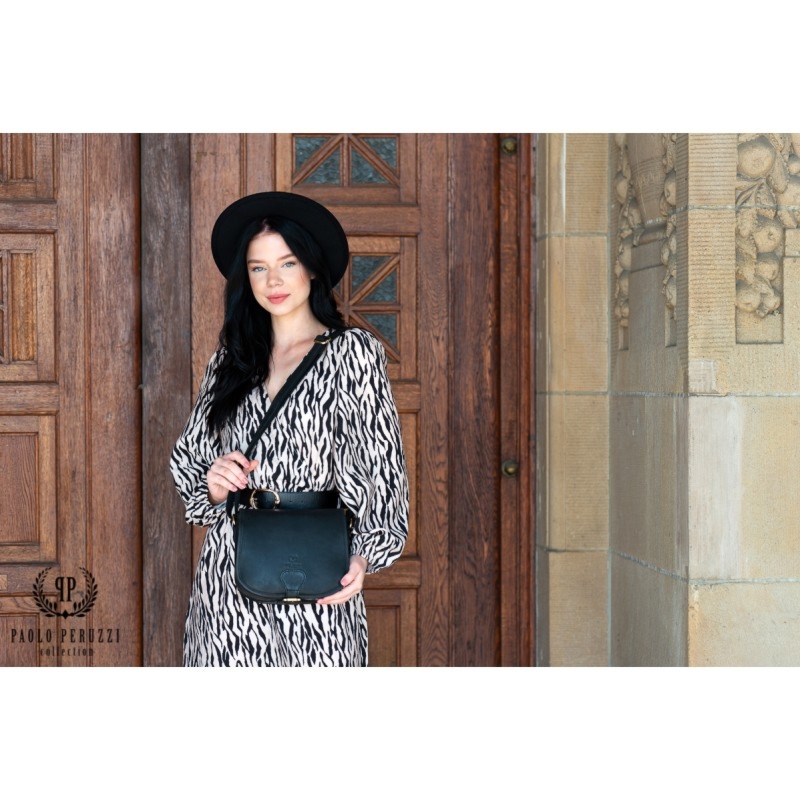 Listonoszka czarna skórzana PAOLO PERUZZI T-39-BL