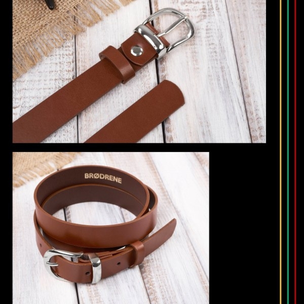 Pasek Damski Skórzany OPD-26 Brødrene Brązowy 130 cm