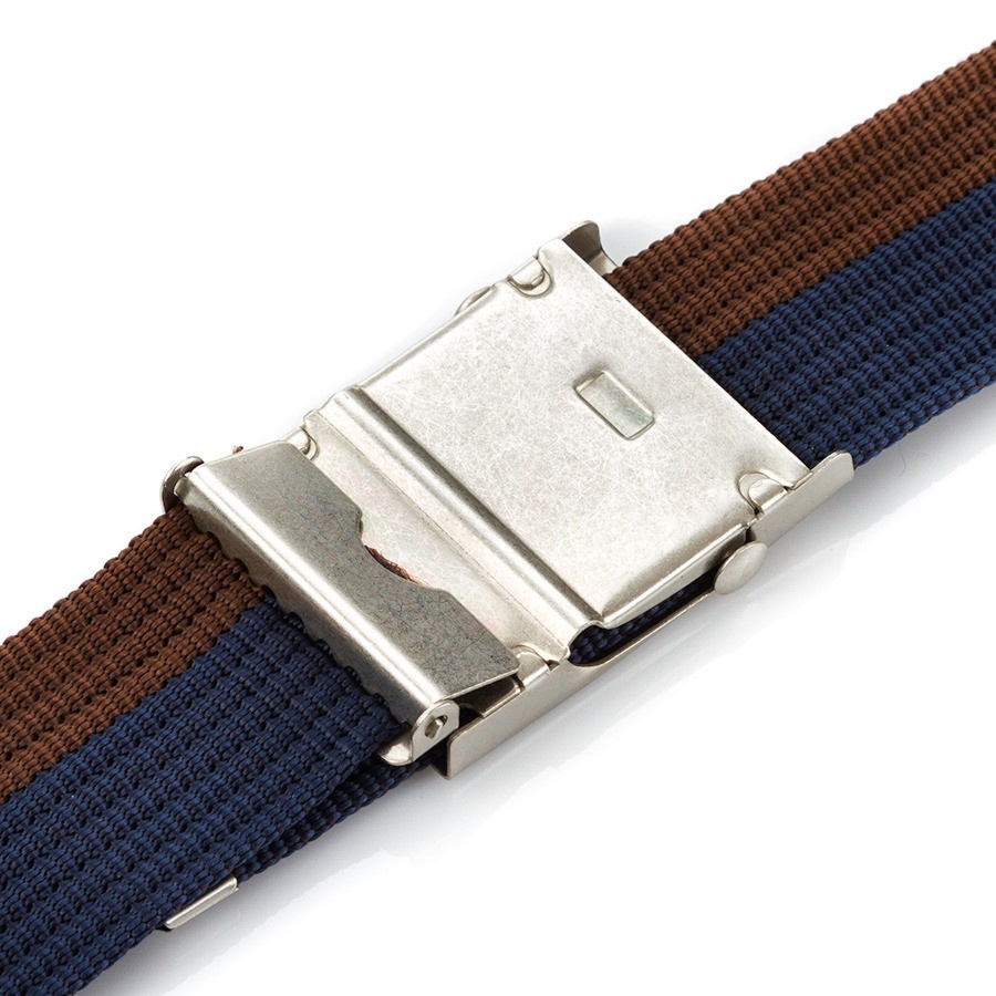 Pasek męski parciany 125 cm do jeansów brązowo-granatowy paolo peruzzi pw-02-125