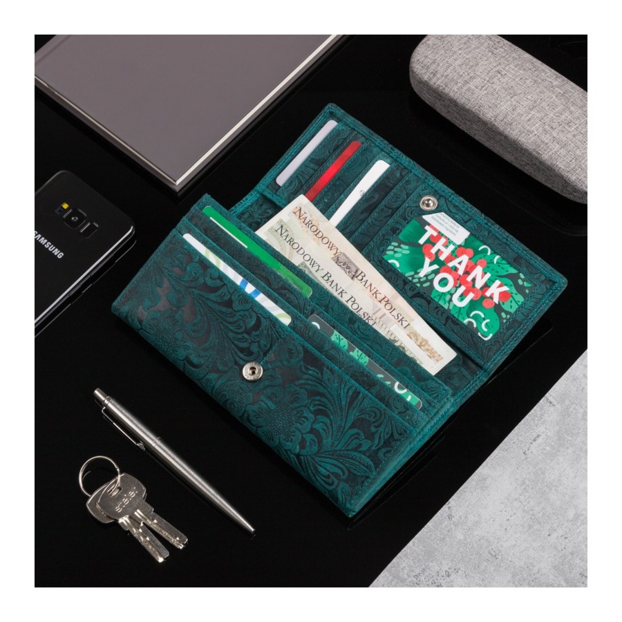 Portfel damski zielony vintage PAOLO PERUZZI T-25-GR