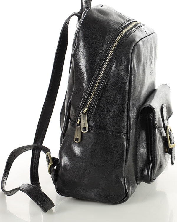 Elegancki plecak damski skórzany premium MARCO MAZZINI czarny PL67a