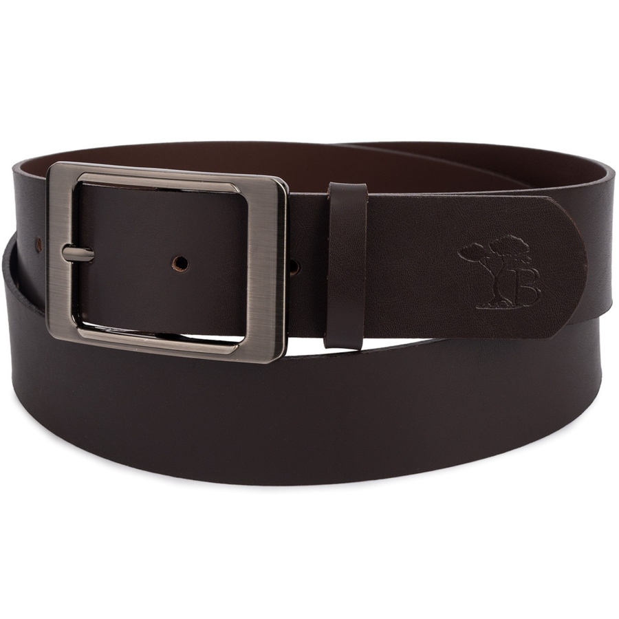 Skórzany pasek damski do spodni sukienki skóra nat 4 cm Beltimore brązowy D77 : Kolory - brązowy, beżowy, Rozmiar pasków - r.95-110 cm