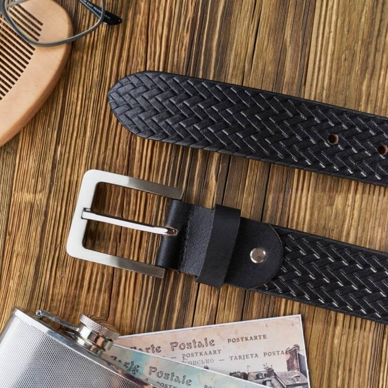 Pasek skórzany 90 CM PAOLO PERUZZI 03Z0190 czarny