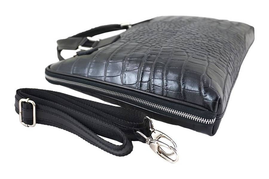 Torba na laptopa skórzana BARBERINI'S ciemnoszara 118/1-28