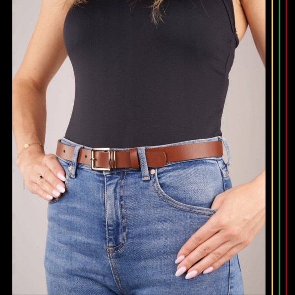 Pasek Damski Skórzany OPD-16 Brødrene Brazowy 110 cm