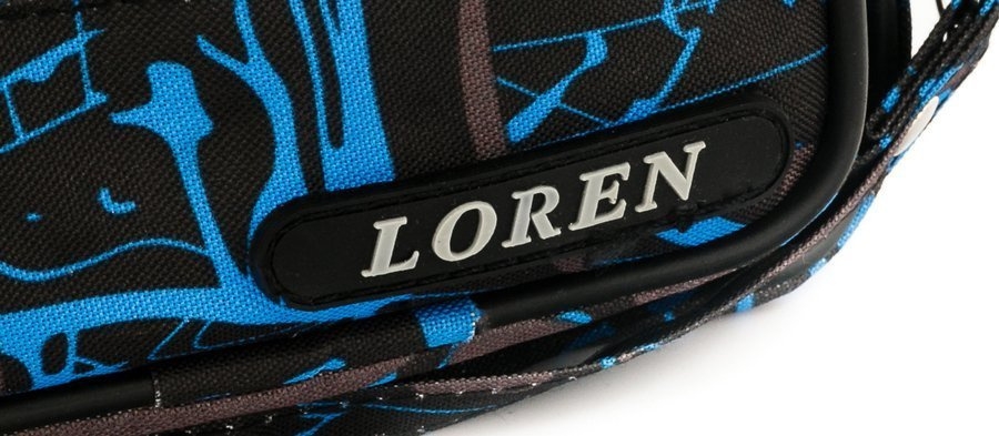 Saszetka na pasek do spodni czarno-niebieska Loren S02-600D-2