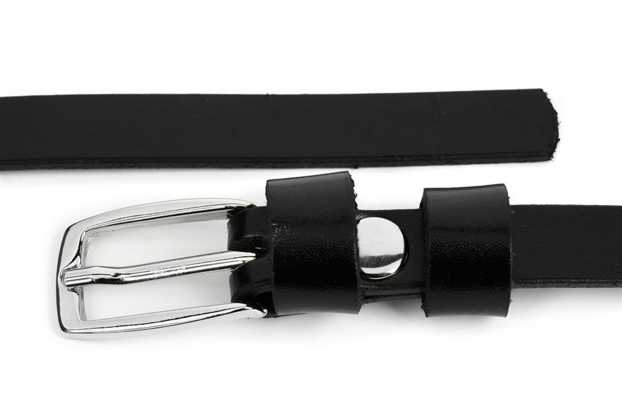 Beltimore skórzany damski pasek czarny wąski A82 : Kolory - czarny, Rozmiar pasków - r.85-100 cm