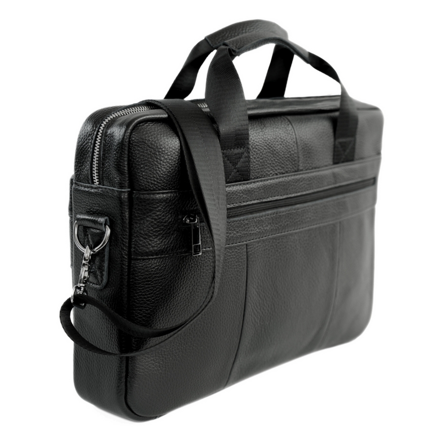 Męska torba skórzana na laptopa Solier SL49 BRANN Czarna