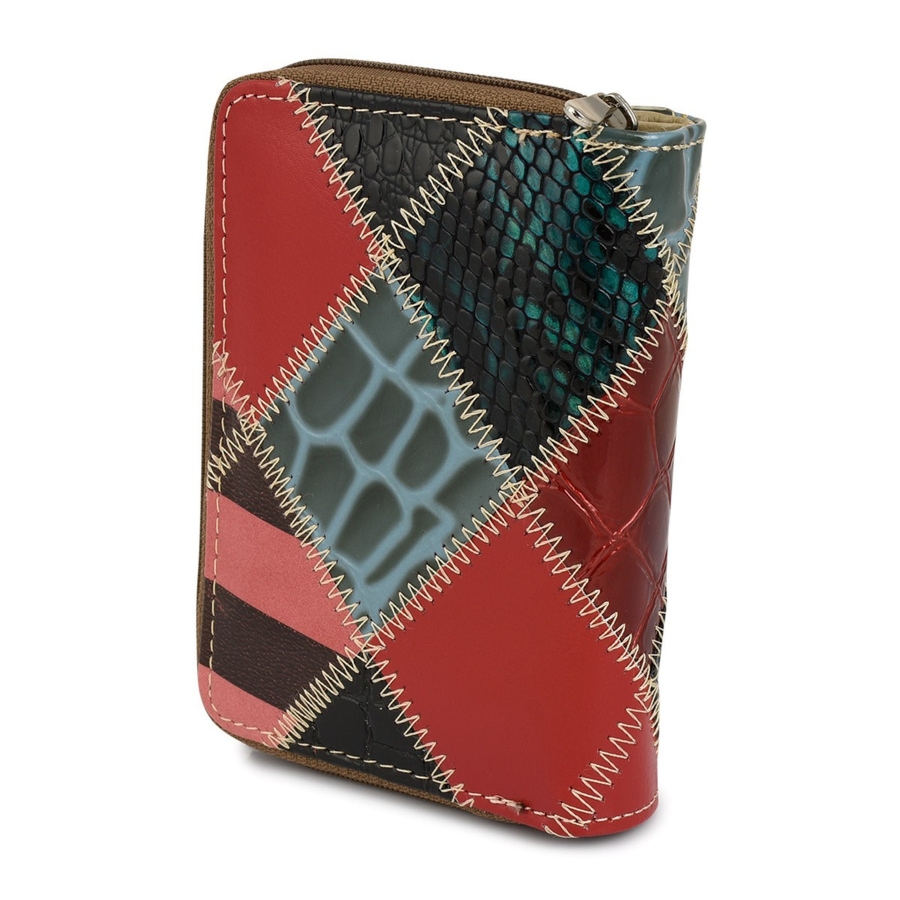 PATCHWORK JULIA ROSSO damski PORTFEL skórzany RFiD M98