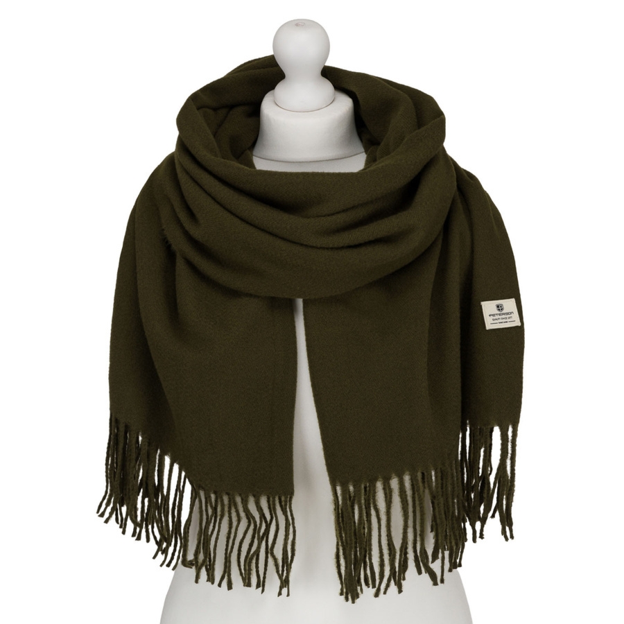 Elegancki szalik damski z poliestru w kolorze khaki - Peterson