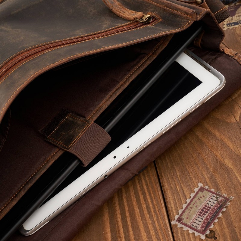 Torba skórzana na laptopa brązowa Paolo Peruzzi T-06-BR