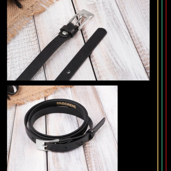 Pasek Skórzany Damski OPD-27 Brødrene Czarny 95 cm
