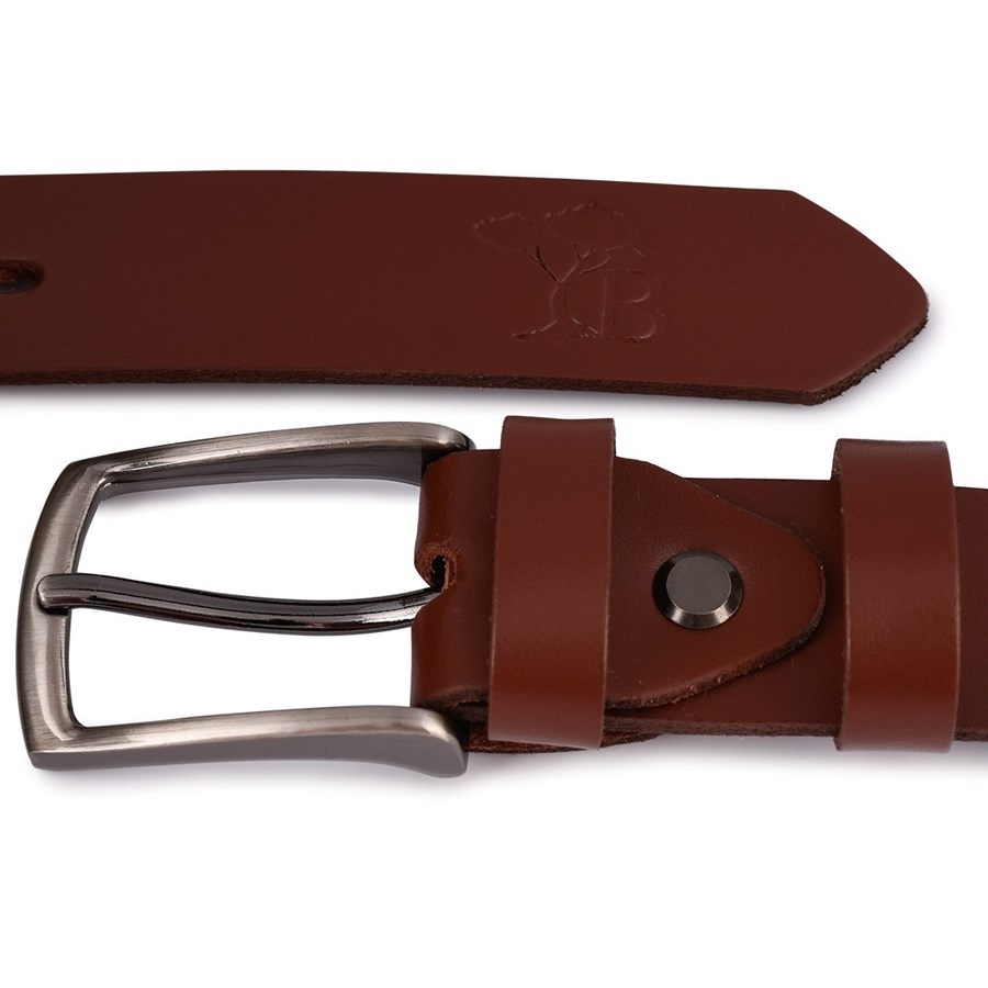 Beltimore skórzany pasek męski brązowy wąski E16 : Kolory - brązowy, beżowy, Rozmiar pasków - r.125-140 cm