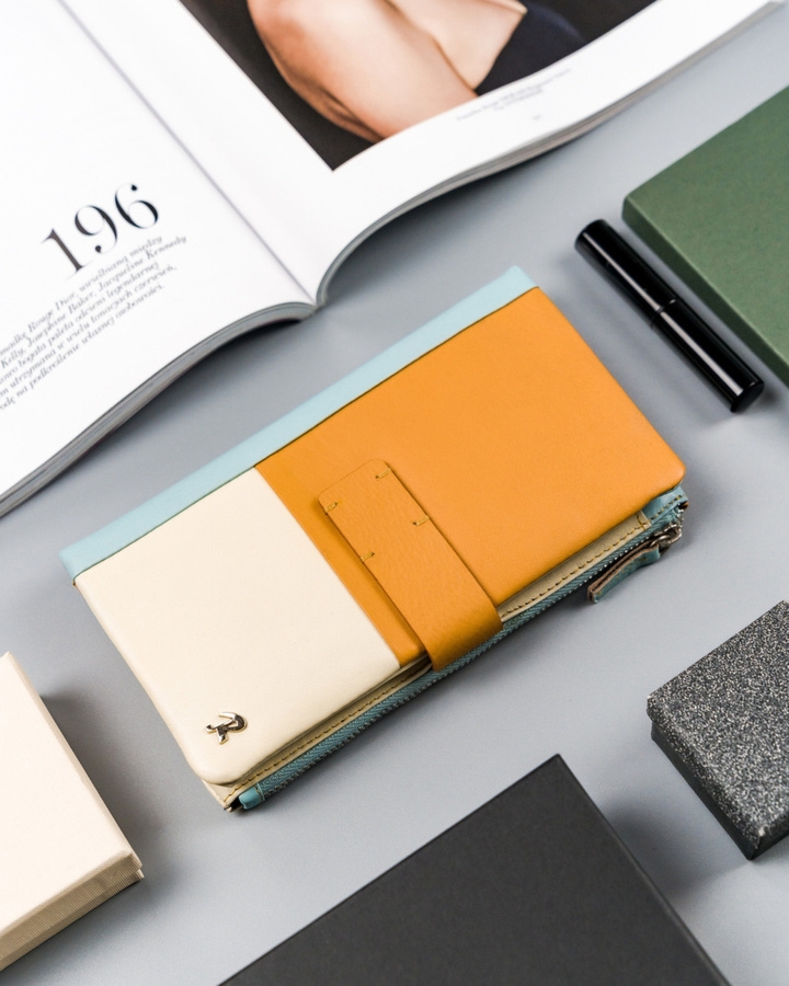 Kolorowy portfel damski Rovicky N710-XL-RCN BLUE OFW