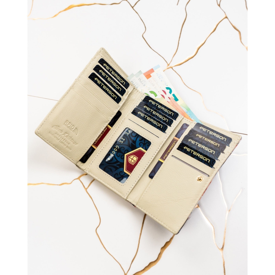 Portfel damski wykonany ze skóry naturalnej i ekologicznej wyposażony w system RFID PTN PX23-PF2 Peterson