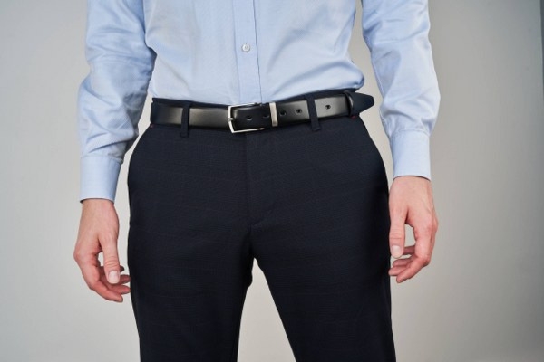 Pasek Skórzany Męski OPM-11 Brødrene Czarny 115 cm