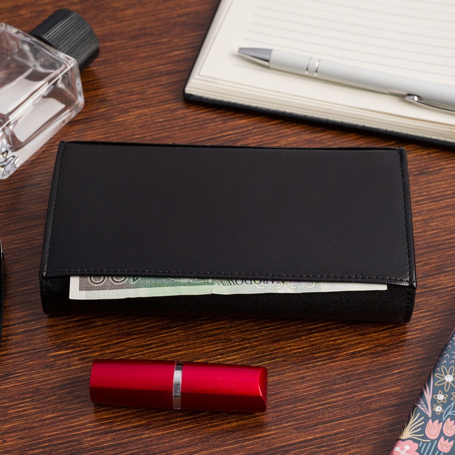 Portfel skórzany damski poziomy RFiD skóra na karty klasyk czarny Beltimore A03