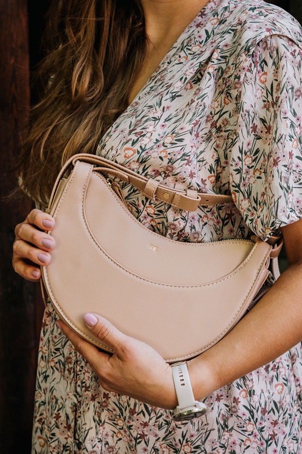 Listonoszka damska crossbody półksiężyc SHE S10 beżowa