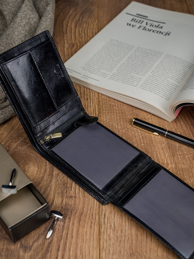 Portfel męski skórzany N992-RVT BLACK