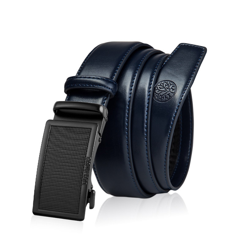 Skórzany pasek męski BETLEWSKI Granatowy 135