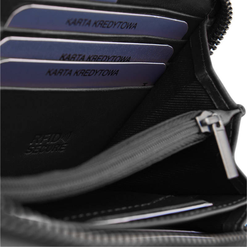Portfel skórzany BETLEWSKI czarny BPD-NVTC-360 BLACK