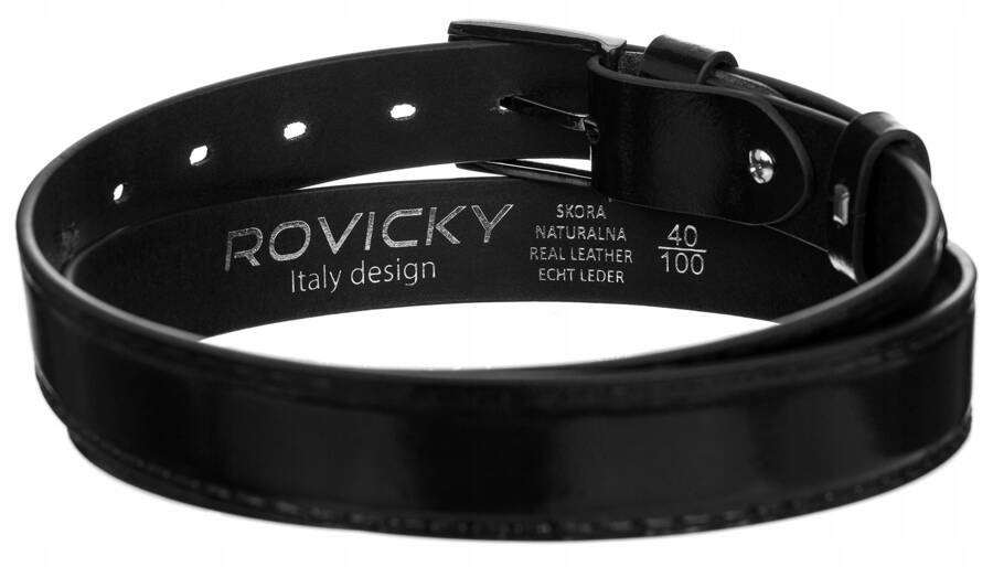 Pasek skórzany Rovicky [DH] PLW-13 czarny