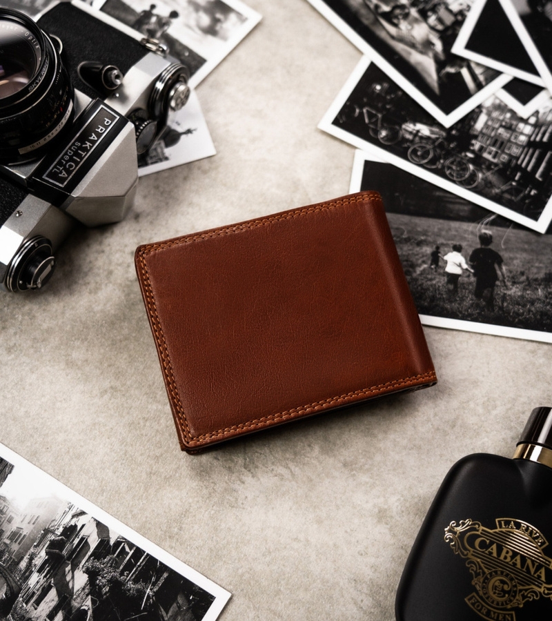 Portfel skórzany Peterson PTN N992-EBS tłoczony znak zodiaku