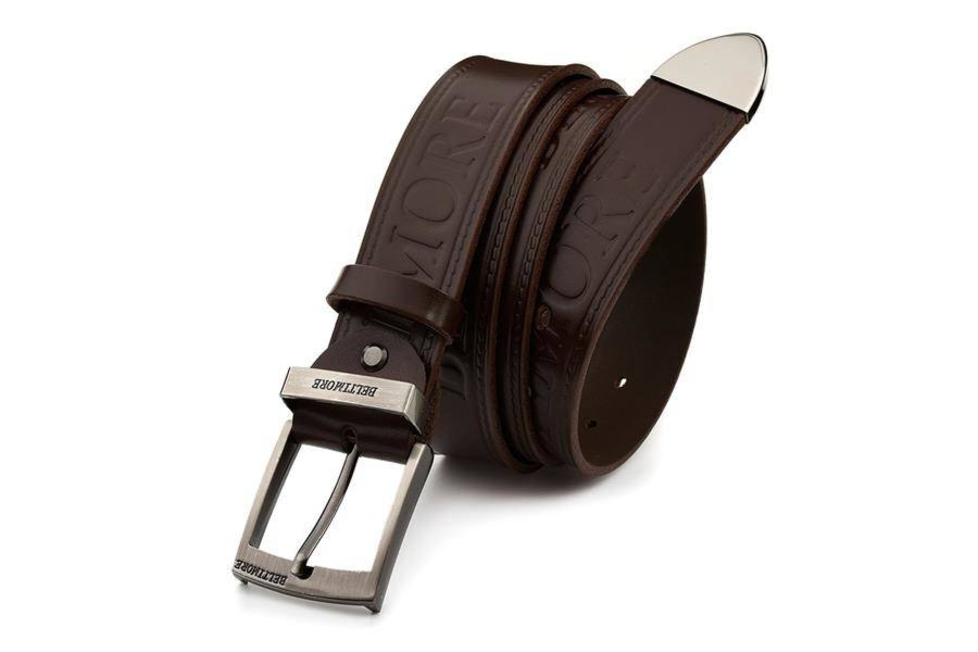 Beltimore męski skórzany pasek szeroki jeans brązowy 523 : Kolory - brązowy, beżowy, Rozmiar pasków - r.95-110 cm