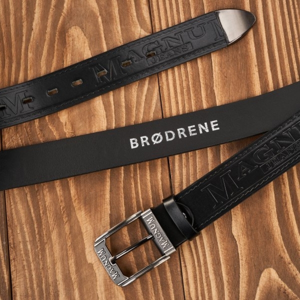 Pasek Męski Skórzany Magnum MAG-09 Brødrene Czarny 125 cm