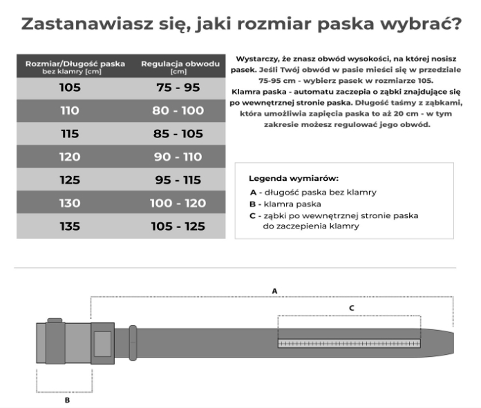 Skórzany pasek BETLEWSKI C30-GL BRAZ 120