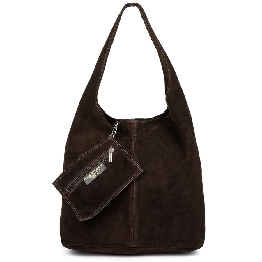 Shopperka c. brązowa skórzana N88