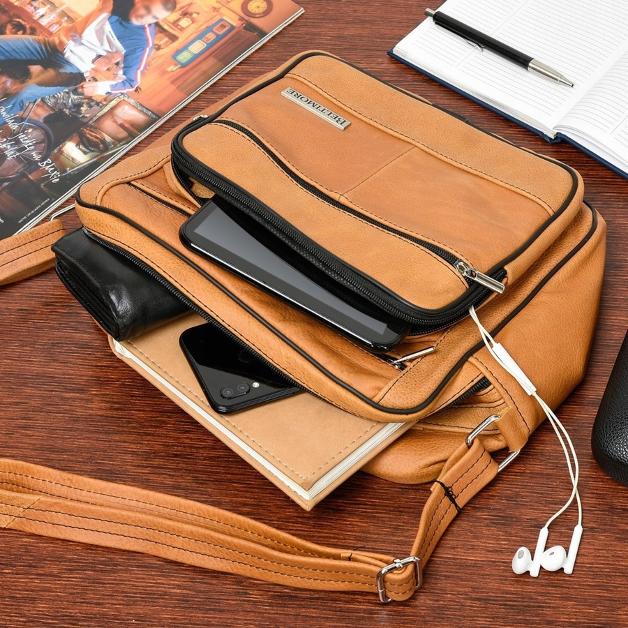 Torba męska skórzana do pracy skóra Beltimore klasyczna pojemna przez ramię F72