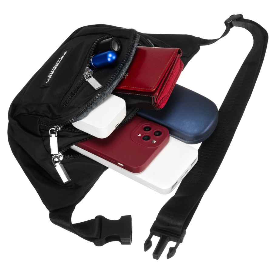 Saszetka miejsko-sportowa w czarnym kolorze - Peterson