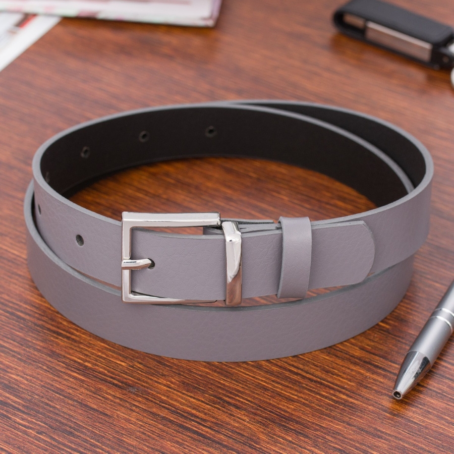 Pasek skórzany BELTIMORE r.95-110 cm O07 szary