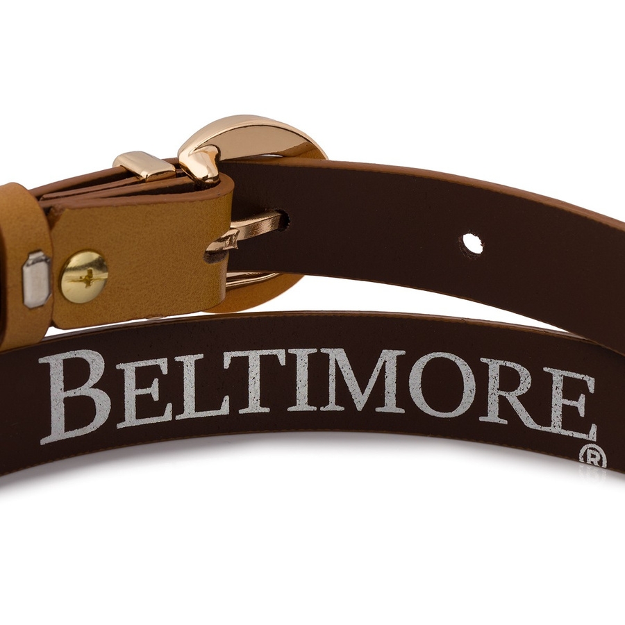 Pasek skórzany BELTIMORE r.90-105 cm O24 camelowy