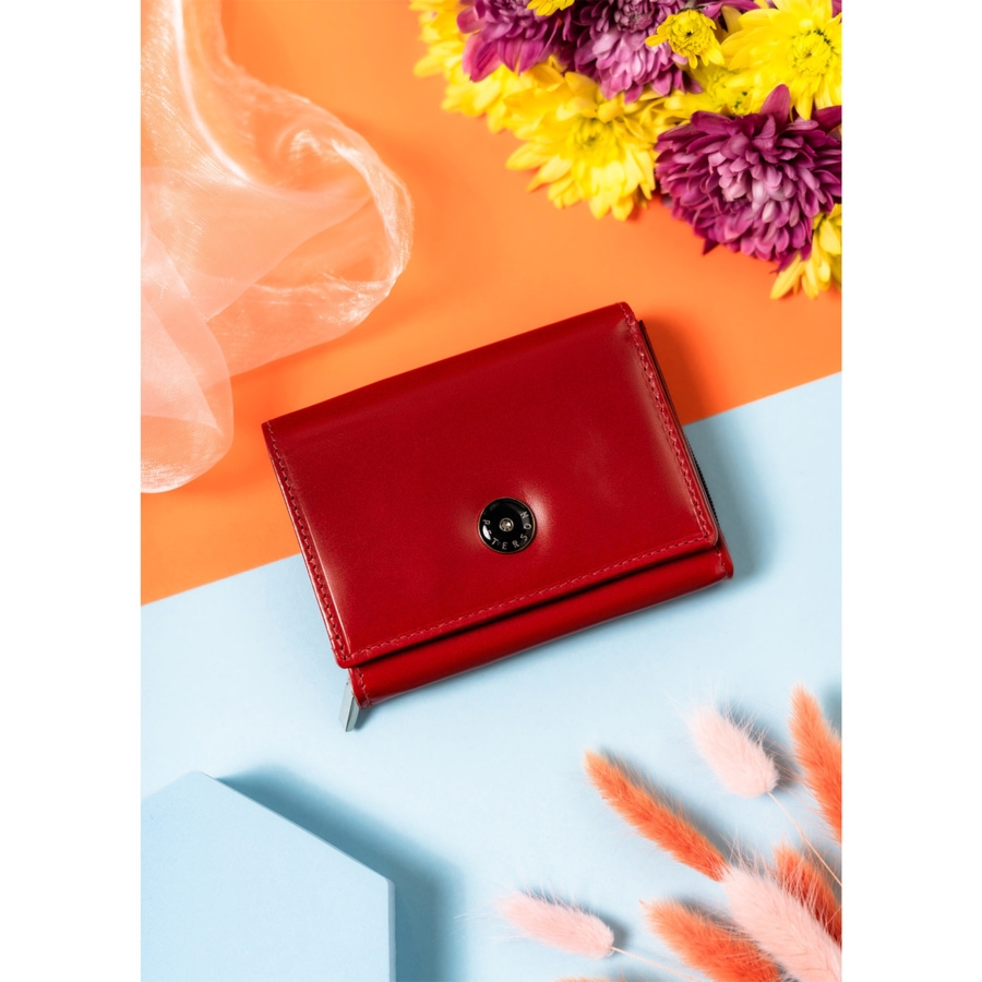 Damski portfel skórzany RFID z przegrodami - Peterson