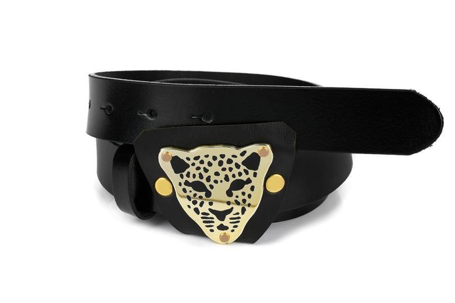 Beltimore skórzany damski pasek do spodni 2,3 cm czarny A94 : Kolory - czarny, Rozmiar pasków - r.95-110 cm