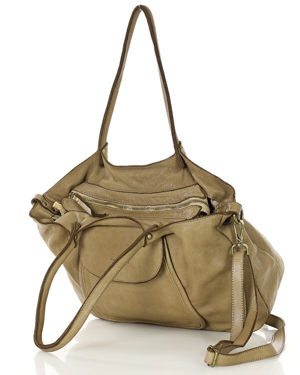 Shopperka beżowa khaki MARCO MAZZINI v86d