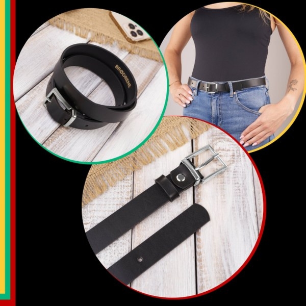 Pasek Damski Skórzany OPD-23 Brødrene Czarny 125 cm