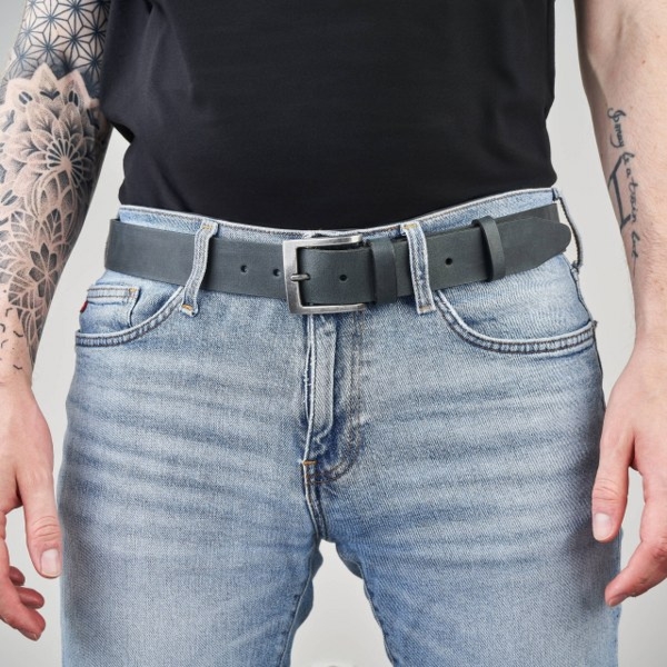 Pasek do Spodni Męski Szeroki OPM-13 Brødrene Czarny 105 cm