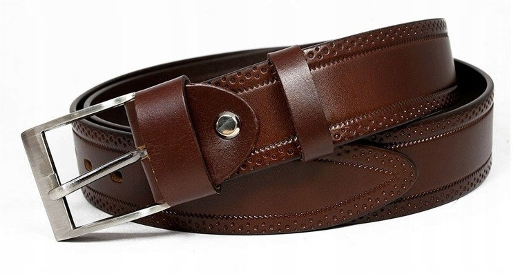 Pasek męski Rovicky brązowy PRS-07-BGE BROWN