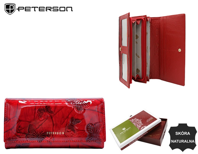 Portfel skórzany Peterson PTN 42100-BF czerwony