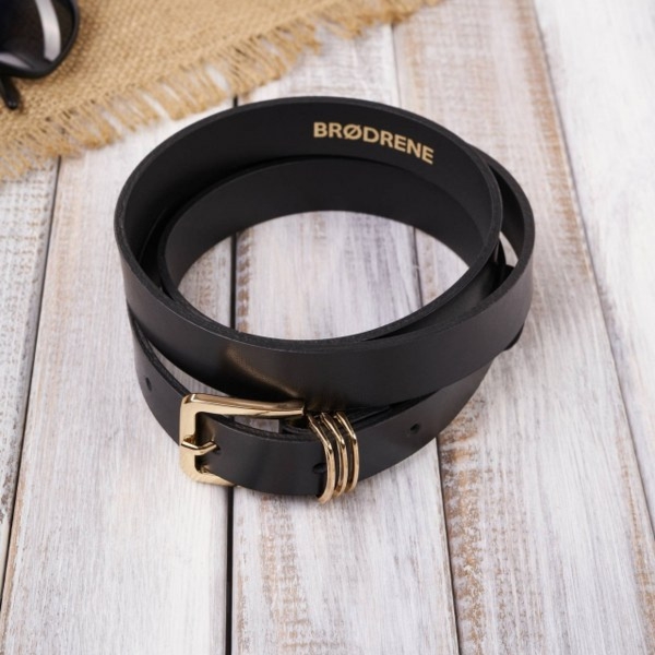 Pasek Damski Skórzany OPD-16 Brødrene Czarny 90 cm