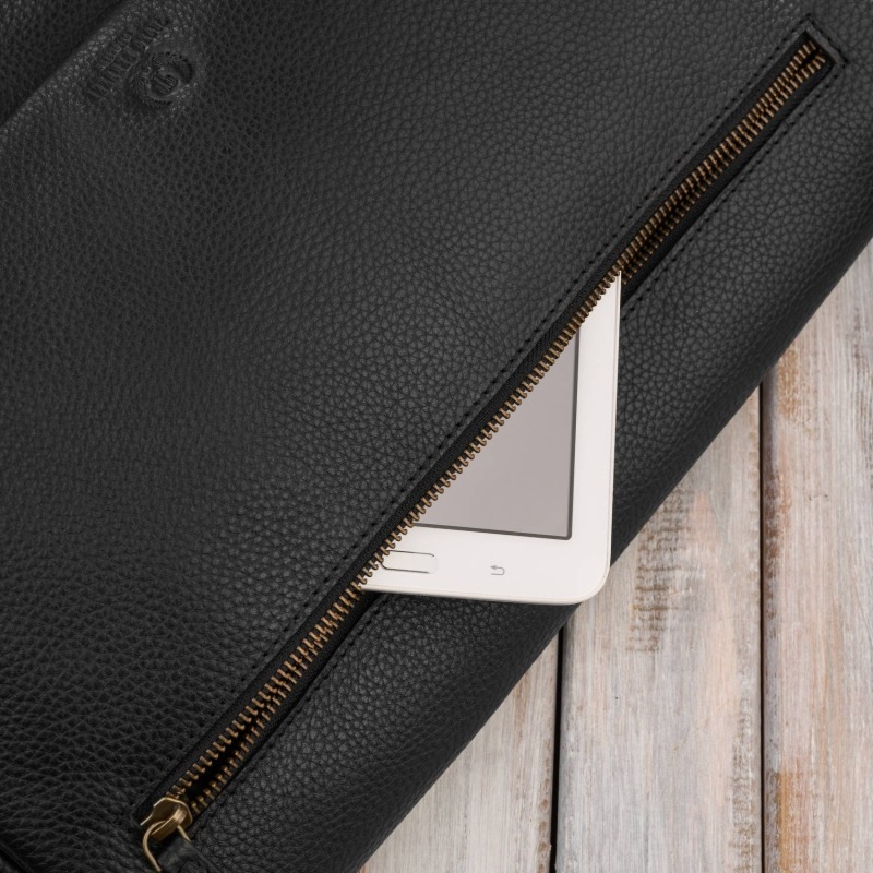 Torba męska skórzana na ramię na laptopa czarna Paolo Peruzzi IM-03-BL