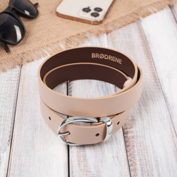 Pasek Damski Skórzany OPD-25 Brødrene Beżowy 125 cm