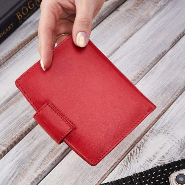 Portfel Damski Skórzany G-30MN/RED Brødrene Rfid Czerwony
