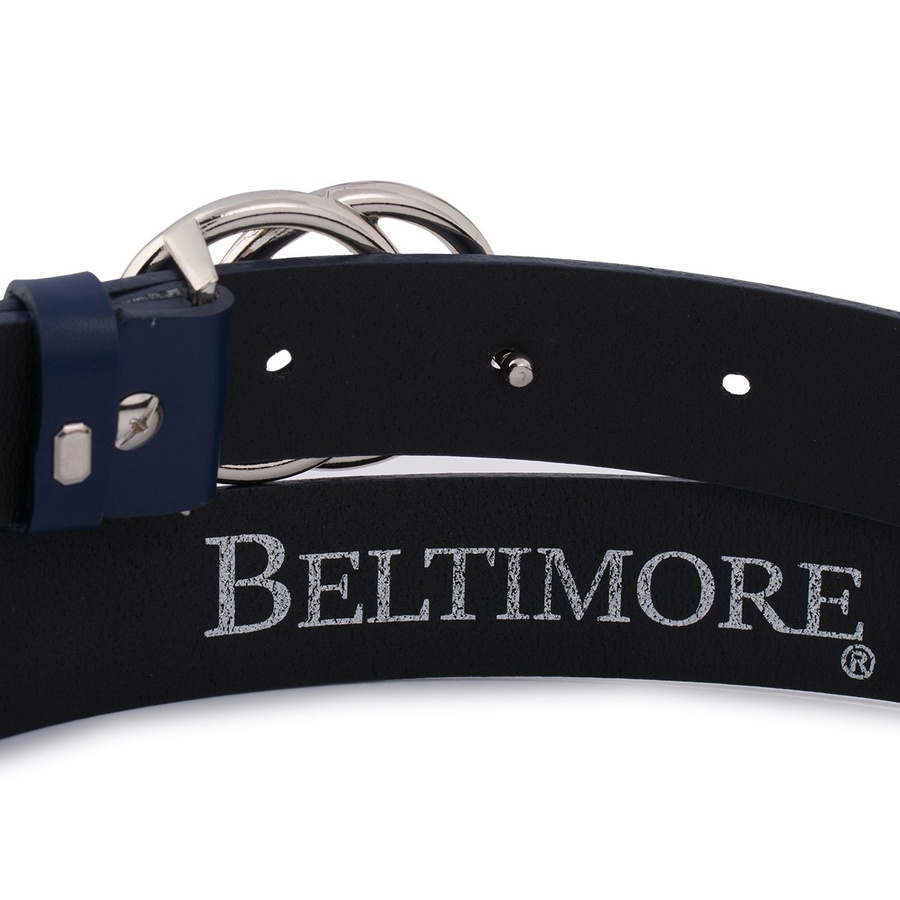 Pasek skórzany BELTIMORE granatowy B04 r.90-105 cm