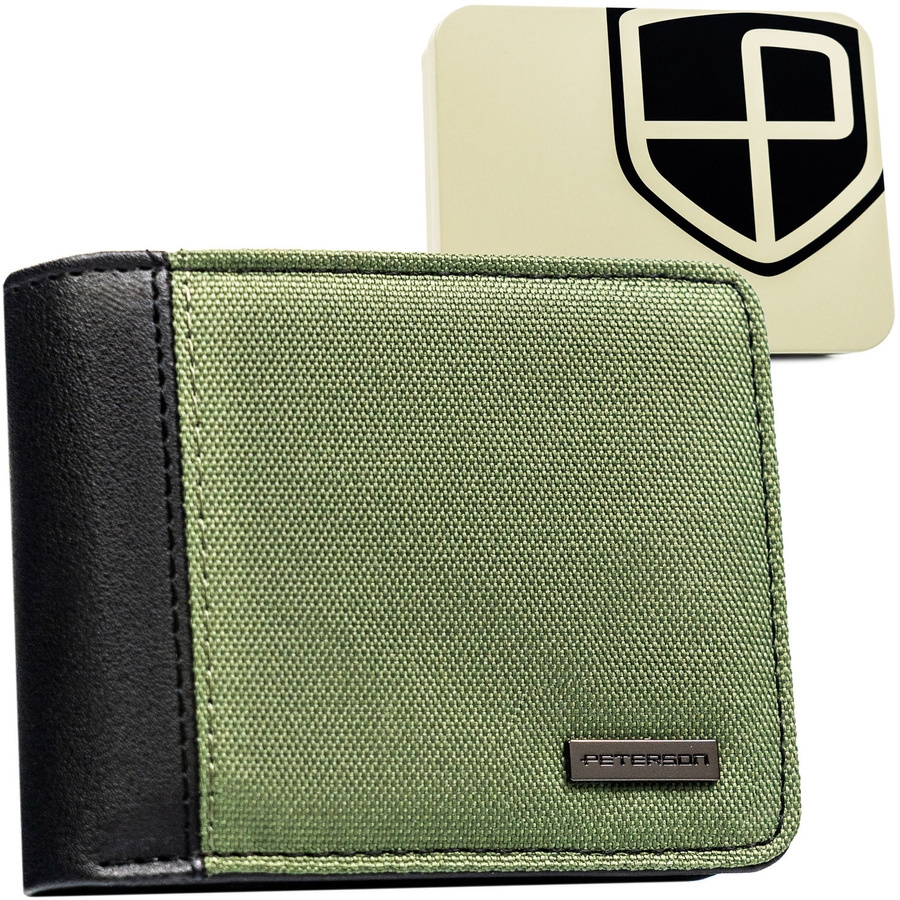 Zielono-czarny portfel Peterson PTN EH-06Z