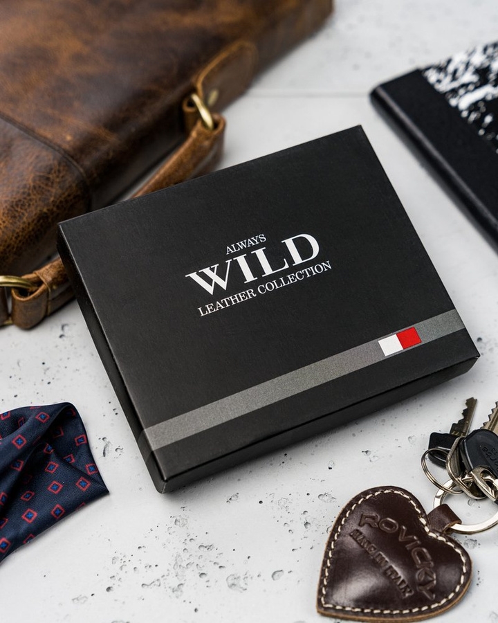Portfel męski brązowo-beżowy Always Wild N28-R-RFID BROWN+TAN