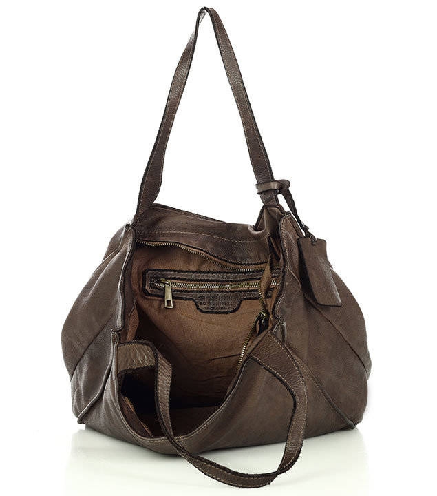 Shopper bag skórzany MAZZINI v102J brązowy